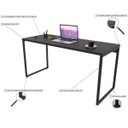 Ver imagem 5 de Escrivaninha Mesa Escritório Diretor Estilo Kuadra 150cm Industrial Preto Ônix