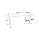 Ver imagem 4 de Escrivaninha Mesa Escritório Diretor Estilo Kuadra 150cm Industrial Snow Bege