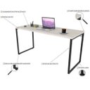 Ver imagem 5 de Escrivaninha Mesa Escritório Diretor Estilo Kuadra 150cm Industrial Snow Bege
