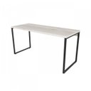 Ver imagem 3 de Escrivaninha Mesa Escritório Diretor Estilo Kuadra 150cm Industrial Snow Bege