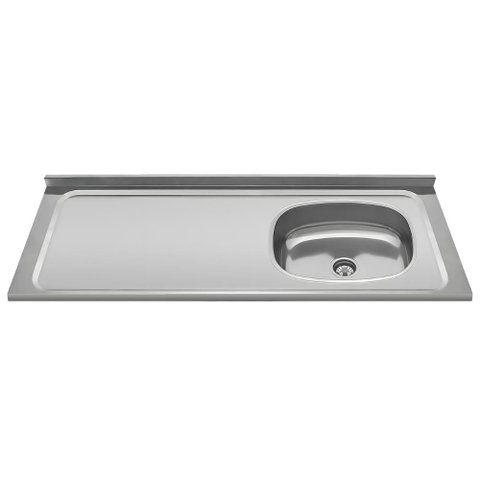 Pia de Cozinha com Cuba Deslocada Direita Ávila 120cm Aço Inox G01 - Mpozenato