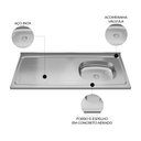 Ver imagem 6 de Pia de Cozinha com Cuba Deslocada Direita Ávila 120cm Aço Inox G01 - Mpozenato