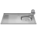 Ver imagem 2 de Pia de Cozinha com Cuba Deslocada Direita Ávila 120cm Aço Inox G01 - Mpozenato