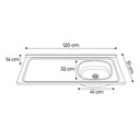 Ver imagem 2 de Pia de Cozinha com Cuba Deslocada Direita Ávila 120cm Aço Inox G01 - Mpozenato