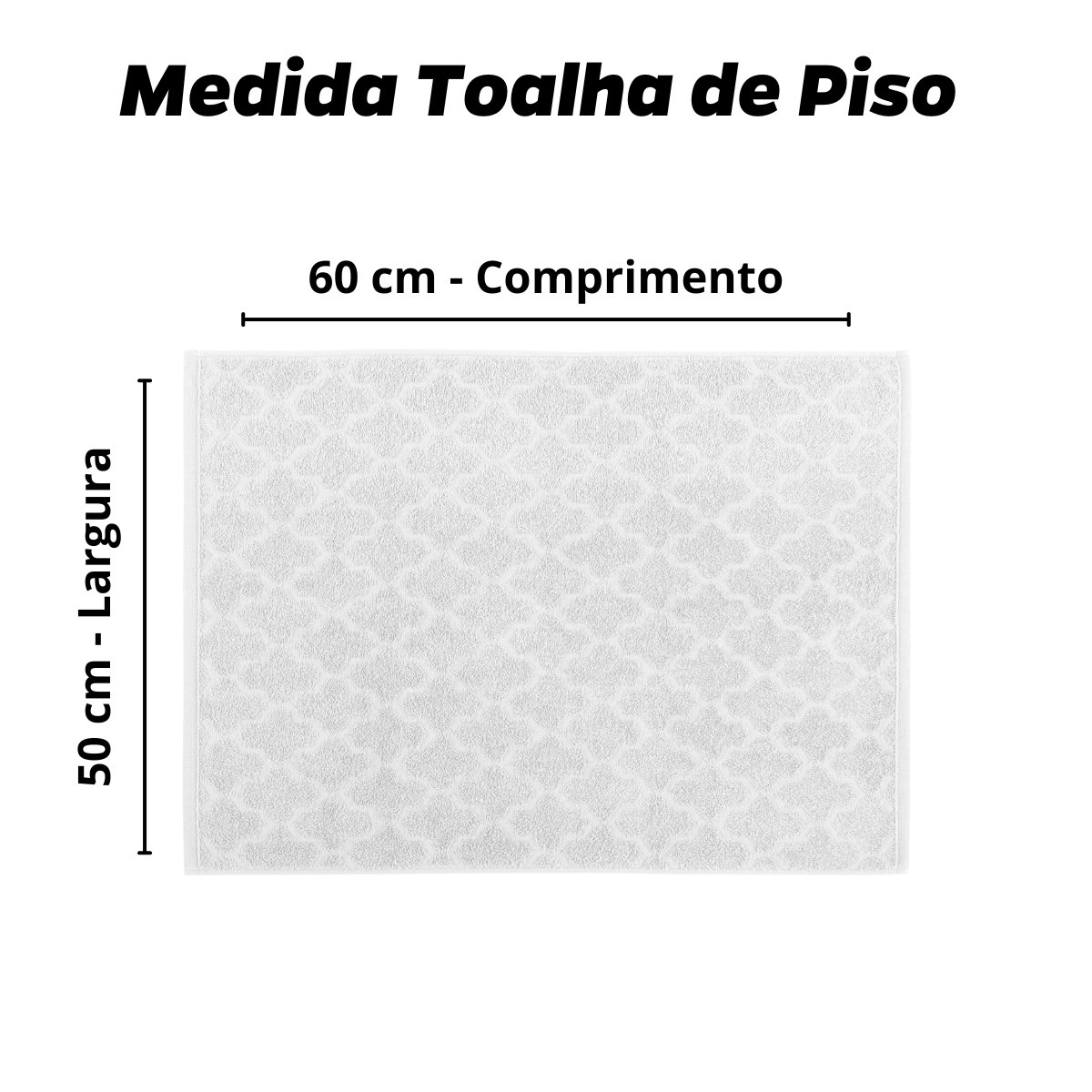 Kit 2 Toalhas de Piso Tapete para Banheiro 50x60cm Cor:branco - 3