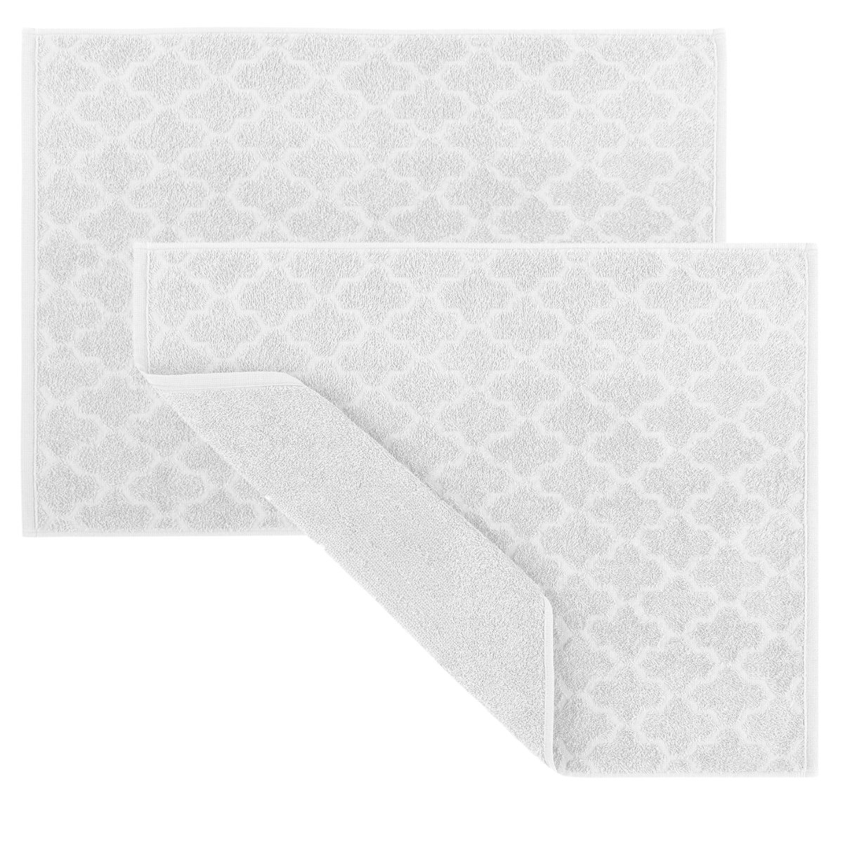 Kit 2 Toalhas de Piso Tapete para Banheiro 50x60cm Cor:branco