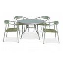 Ver imagem 1 de Kit Mesa Arpoador Alumínio e Tampo em Vidro com 4 Cadeiras Aluminio e Corda Náutica Isla Verde/Cinza