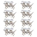 Ver imagem 1 de Kit 8 Conjuntos de Mesa com 4 Cadeiras de Madeira Dobrável 120x70 sem Pintura/Crua