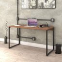 Ver mais imagens de Escrivaninha Mesa Escritório Office Estilo Kuadra 135cm Industrial Nogal Marrom
