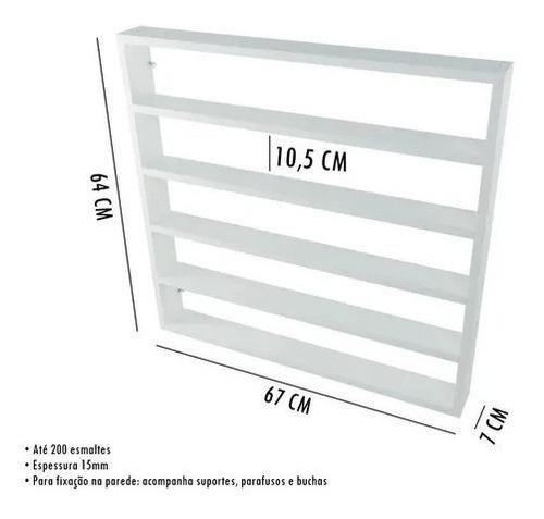 Nicho Organizador Expositor 200 Esmaltes 5 Prateleiras Nd Cor Branco - 8