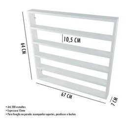 Nicho Organizador Expositor 200 Esmaltes 5 Prateleiras Nd Cor Branco - 8