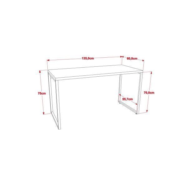 Mesa para Escritório Office Estilo Industrial 135cm Kuadra  - 4