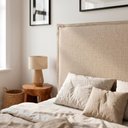 Ver imagem 5 de Cabeceira para Cama Box Casal Padrão Virella 140cm Moderna com Frame Linho Bege - Desk Design