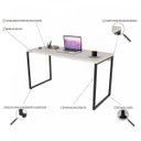 Ver imagem 5 de Escrivaninha Mesa Escritório Office Estilo Kuadra 135cm Industrial Snow Bege