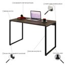 Ver imagem 5 de Escrivaninha Mesa Escritório Office Estilo Kuadra 120cm Industrial Carvalho Dark Marrom