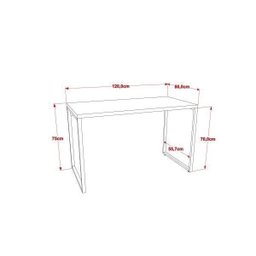 Mesa para Escritório Office Estilo Industrial 120cm Kuadra  - 4