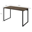 Ver imagem 4 de Escrivaninha Mesa Escritório Office Estilo Kuadra 120cm Industrial Carvalho Dark Marrom