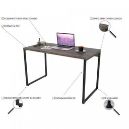 Mesa para Escritório Office Estilo Industrial 120cm Kuadra  - 5