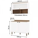 Ver imagem 4 de Cozinha Compacta Iluminata 3 Portas 100% Mdf Branco - Genialflex