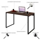 Ver imagem 6 de Escrivaninha Mesa Escritório Office Estilo Kuadra 120cm Industrial Nogal Marrom