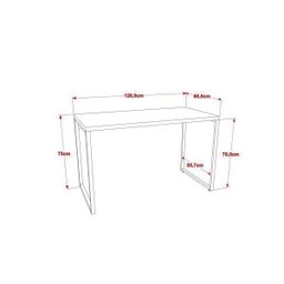 Mesa para Escritório Office Estilo Industrial 120cm Kuadra Compace - 4