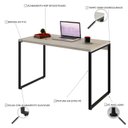 Ver imagem 6 de Escrivaninha Mesa Escritório Office Estilo Kuadra 120cm Industrial Snow Bege