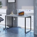Ver imagem 1 de Escrivaninha Mesa Escritório Office Estilo Kuadra 120cm Industrial Snow Bege