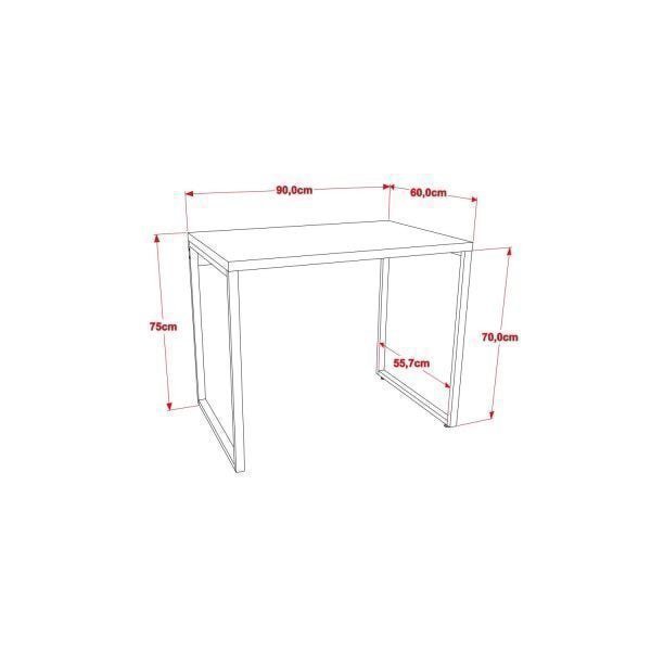 Mesa para Escritório Office Estilo Industrial 90cm Kuadra  - 4