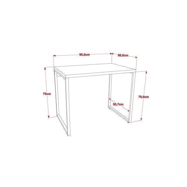 Mesa para Escritório Office Estilo Industrial 90cm Kuadra Compace - 4