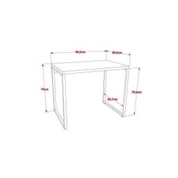 Mesa para Escritório Office Estilo Industrial 90cm Kuadra  - 4
