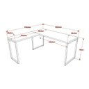 Ver imagem 4 de Escrivaninha Mesa Escritório em L Estilo 1,50Mx1, Kuadra Compace 150cm Industrial Carvalho