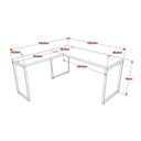 Ver imagem 4 de Escrivaninha Mesa Escritório em L Estilo Industrial 1,50Mx1,50M Kuadra Compace