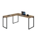 Ver imagem 5 de Escrivaninha Mesa Escritório em L Estilo 1,50MX1, Kuadra Compace 150cm Industrial Carvalho Marrom