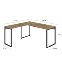 Ver imagem 4 de Escrivaninha Mesa Escritório em L Estilo 1,50MX1, Kuadra Compace 150cm Industrial Carvalho Marrom