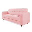 Ver imagem 6 de Sofá 03 Lugares Arezzo Suede Rosa Bebê Pés Chanfrado Tabaco - D'rossi