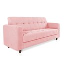 Ver imagem 3 de Sofá 03 Lugares Arezzo Suede Rosa Bebê Pés Chanfrado Tabaco - D'rossi