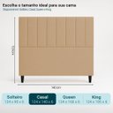 Ver imagem 4 de Cabeceira Estofada Elen Moderna para Quarto Cama Box Casal 140 cm Tecido Suede Nude