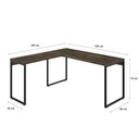 Ver imagem 4 de Escrivaninha Mesa Escritório em L Estilo 1,50MX1, Kuadra Compace 150cm Industrial Carvalho Dark Marr