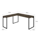 Ver imagem 4 de Escrivaninha Mesa Escritório em L Estilo 1,50MX1, Kuadra Compace 150cm Industrial Carvalho Dark Marrom