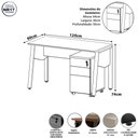 Ver imagem 3 de Escrivaninha Escritório Tampo Chanfrado 120cm x 60cm com Gaveteiro Móvel 3 Gavetas F5 Office