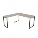 Ver imagem 3 de Mesa de Escritório em L Estilo 1,50Mx1, Kuadra Compace 150cm Industrial Connect Nude