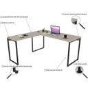 Ver imagem 6 de Mesa de Escritório em L Estilo 1,50Mx1, Kuadra Compace 150cm Industrial Connect Nude