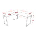 Ver imagem 4 de Mesa de Escritório em L Estilo 1,50Mx1, Kuadra Compace 150cm Industrial Connect Nude