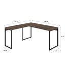 Ver imagem 4 de Escrivaninha Mesa Escritório em L Estilo 1,50MX1, Kuadra Compace 150cm Industrial Nogal Marrom