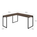 Ver imagem 4 de Escrivaninha Mesa Escritório em L Estilo 1,50Mx1, Kuadra Compace 150cm Industrial Nogal