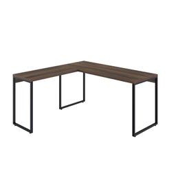 Escrivaninha Mesa Escritório em L Estilo 1,50MX1, Kuadra Compace 150cm Industrial Nogal Marrom - 7 Escrivaninha Mesa Escritório em L Estilo 1,50MX1, Kuadra Compace 150cm Industrial Nogal Marrom - 7