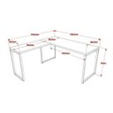 Ver imagem 4 de Escrivaninha Mesa Escritório em L Estilo Industrial 1,50Mx1,50M Kuadra Compace