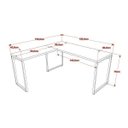 Ver imagem 4 de Escrivaninha Mesa Escritório em L Estilo 1,50Mx1, Kuadra Compace 150cm Industrial Preto Ônix