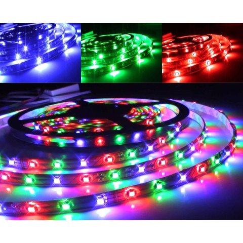 Fita de Led Colorida Rgb Rolo 5 Metros C/ Fonte 12v e Controle