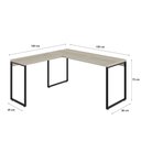 Ver imagem 4 de Escrivaninha Mesa Escritório em L Estilo 1,50MX1, Kuadra Compace 150cm Industrial Snow Bege